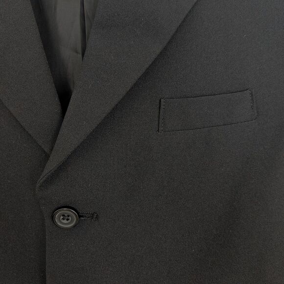 Boys Black Lined Suit Jacket Blazer Size 12 Regular Boy Proof - Picture 3 of 9